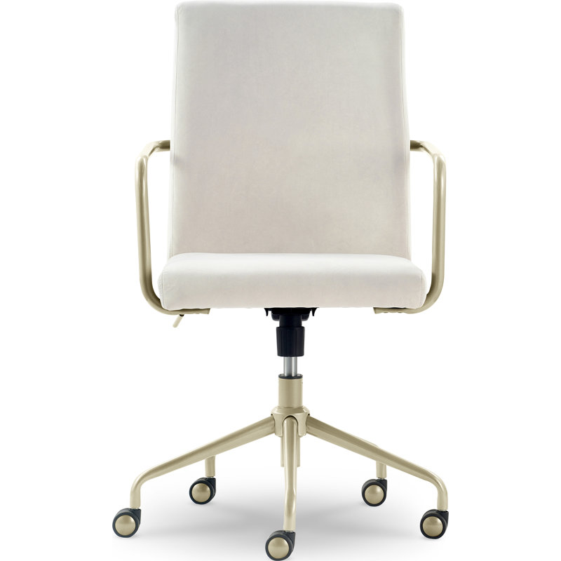 Elle Decor Giselle Modern Home Office Desk Chair with Gold Arms and